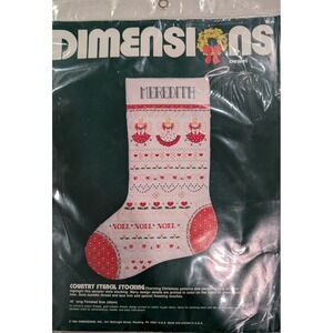 Dimensions Country Stencil Stocking Cross Stitch Kit Meredith 8048